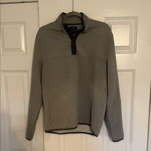 J. Crew Men's Gray Quarter-Button Sweater